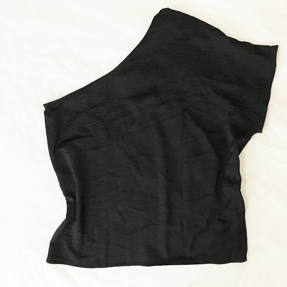 One Shoulder Top Black S - Picture 3 of 6